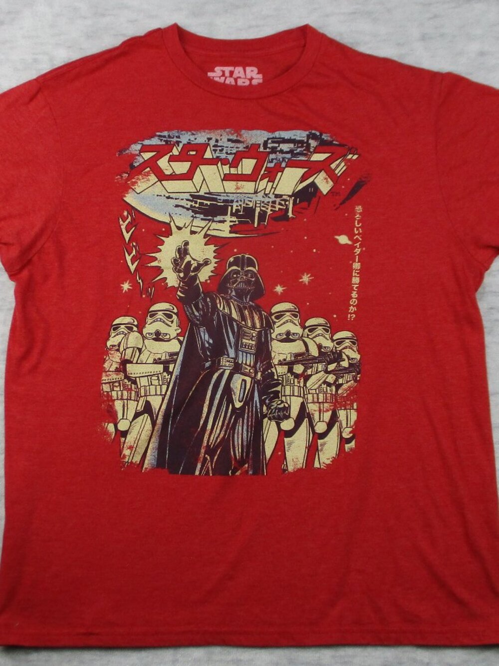 Vtg Japan Star Wars T-shirt, Chest 42 Japanese Text Darth Vader Stormtroopers